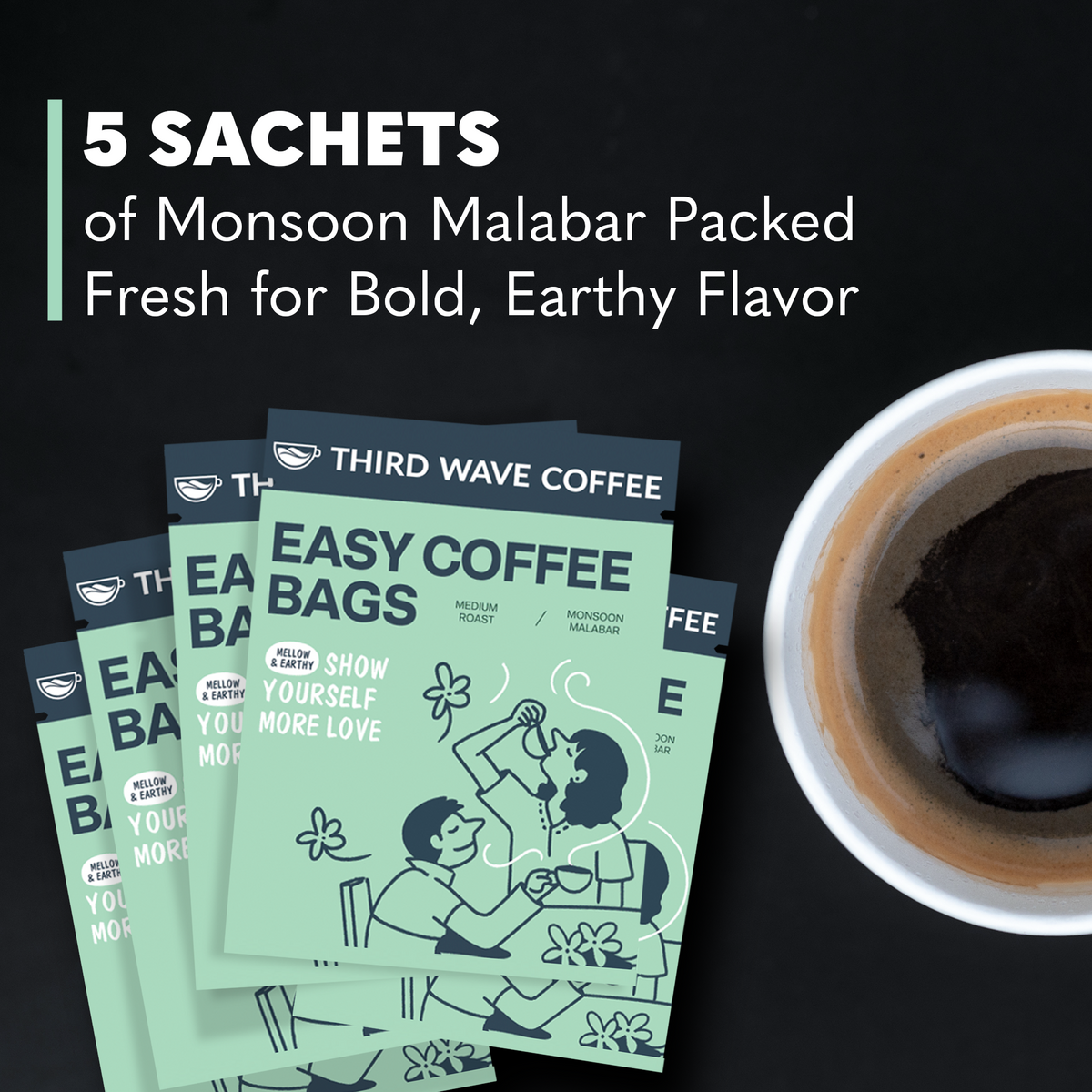 Monsoon Malabar Easy Coffee Bags (Box of 5)